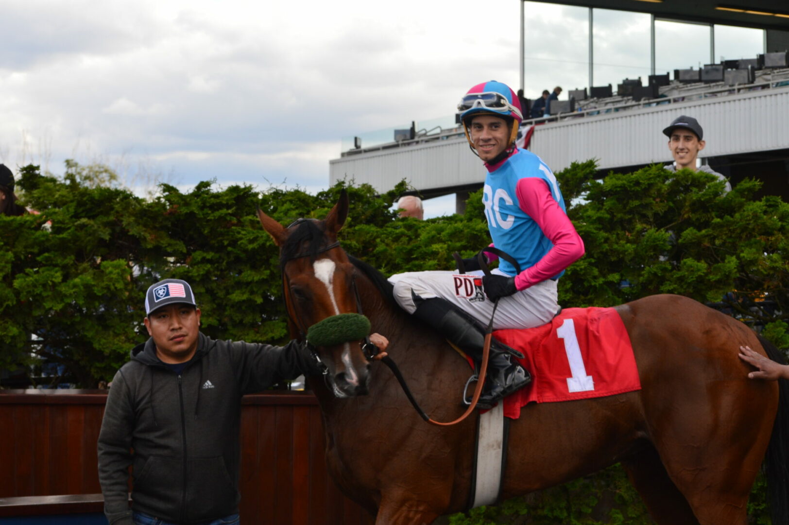 Race 9 Alex Cruz and Maggie Fitzgerald winner circle